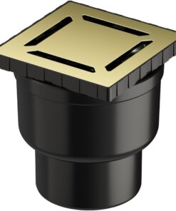 V-Flow Kare 5607325 Yalıtımlı Duş Kanalı Alttan Çıkışlı DK 800 Kapak Parlak Altın