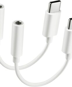 USB Tip C - 3,5 mm Dişi Kulaklık Jak Adaptörü, 2'li Paket USB C - Aux Ses Dongle Kablo Kablosu iPhone 16/15 Plus/Pro/Pro Max, iPad Pro, Pixel MacBook Samsung Galaxy S24/S23/S22 Ultra ile Uyumlu