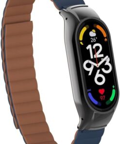 Xiaomi İle Uyumlu Mi Band 7 KRD-69 Kordon Saks Mavi-Kahverengi