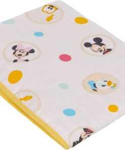 Disney Mickey Lisanslı Karakter Baskılı%100 Pamuk Bebek Battaniye, Çok Renkli, 90x110 cm