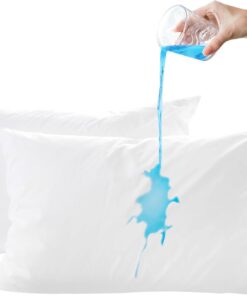 - 2 Adet Sıvı Geçirmez Yastık Alezi , 50x70 cm Kapitoneli Fermuarlı Su Geçirmez Yastık Koruyucu