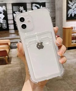 iphone 12 Uyumlu Lüx Kartlıklı Şeffaf Telefon Kılıfı (ŞEFFAF)
