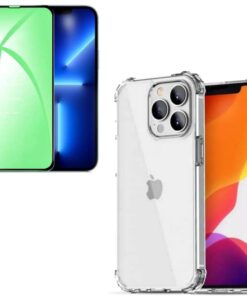 iPhone 13 Pro Max Seramik Nano Ekran Koruyucu Ve Tıpalı Kılıf 2İn1 Seramik Nano Ekran Koruyucu HD şeffaf koruyucu film Ceramic Nano Ekran Koruyucu, kamera koruması, Seramic Ekran Koruyucu