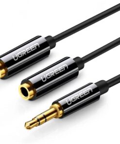 3.5mm 2'li Aux Kulaklık Çoklayıcı, Siyah