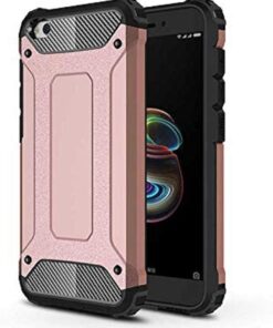 Xiaomi Redmi Go ile uyumlu Kılıf Zore Crash Zırh Tipi Koruyucu Çift Katmanlı Silikon Kapak,Rose Go ile uyumluld