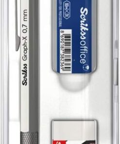 Office Graphx 3'lü Set Mekanik Kurşun Kalem Silgi Min Saten Gri 0.7 Mm