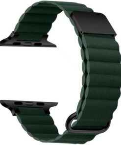 ​​​Apple İle Uyumlu Watch 38mm/40mm KRD-78 PU Deri Kordon Strap Kayış Koyu Yeşil