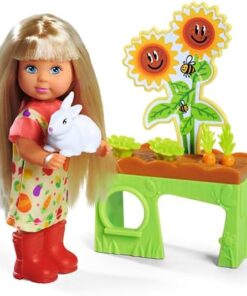 105733689, Evi Love Bahçe Bakımı, Bahçe Masası, Sebze Aksesuarları ve Tavşan Figürü ile Birlikte, 12Cm