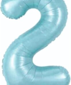 Açık Mavi Renk Rakam Folyo Balon 80 cm