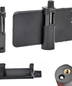 Dikey Ve Yatay Açılabilir Profesyonel Fotoğraf ve Video Çekim Aparatı Kolay Taşınabilir Ergonomik (Min 5cm Max 10cm) Telefon Tutucu Tripod Başlık Aparatı (Siyah)