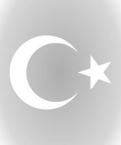 Aksesuar Ay Yıldız Sticker Türk Bayrağı Sticker 10 x 7,5 cm Beyaz