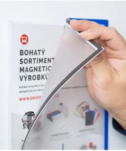 5 adet Mıknatıslı Şömiz Manyetik Evrak Tutucu Şeffaf Magnet Şömiz Dosya 21x30cm A4 - MAVİ KENARLI