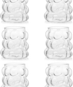 Home 75 ml 6'lı Üzüm Bardak Seti, Bubble Bardak, Bulut Bardak, Kahve Yanı Sunum Bardağı, Zarif ve Şık Tasarım, İçecek Sunumları İçin İdeal