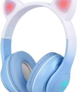 STN-28 Pro Kedi Kulaklı Tasarımlı RGB Işıklı Bluetooth Kulaklık Mavi