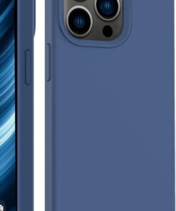 15 Pro Uyumlu içi Kadife Lansman Liquid Silicone kılıf Şok Emici Full Kasa Koruma Sağlayan Kılıf Dark Blue