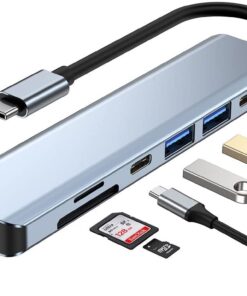 TR-35 7 Port Mac Uyumlu Thunderbolt 3 ile Uyumlu HUB Type-C to 4K HDTV 2x USB3.0 2x USB C PD Şarj Micro SD ve SD Kart Okuyucu