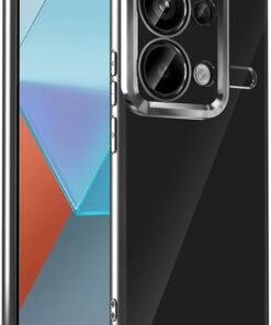 Xiaomi Redmi Note 13 Pro 4G Uyumlu Kamera Korumalı Lazer Kesim Lüx Silikon Kılıf (Siyah)