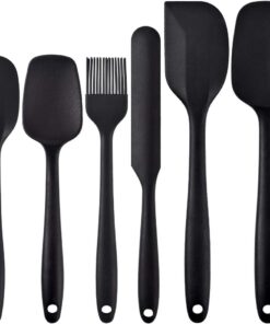 Isıya Dayanıklı Silikon Spatula Seti, 6 Parça Set, Yapışmaz Kauçuk Spatula Mutfak Gereçleri Paslanmaz Çelik Çekirdekli, Pişirme ve Karıştırma, Bulaşık Makinesinde Yıkanabilir Fırın, Siyah