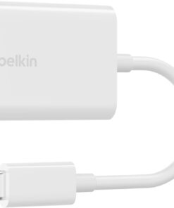 RockStar™ USB-C Ses + Şarj Adaptörü, USB-C 60W Güç Dağıtımlı Kulaklık Adaptörü iPhone 15, iPad Pro, Galaxy, Note, Google Pixel, LG, Sony, OnePlus ve Daha Fazlası İçin Hızlı Şarj - Beyaz