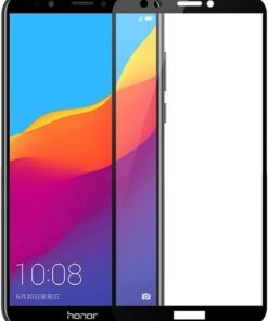 Huawei Y7 2018 Uyumlu Full Kaplayan Temperli 5D Ekran Koruyucu Cam (Siyah)