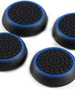 4 adet silikon başparmak kavrama kapağı Gamepad Joystick Cap Thumb Stick Cover PS3 PS4 için (mavi)