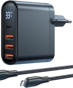 CH-2251 33W 4 Port Dijital GÖstergeli Hzılı Şarj Cihazı Pd Kabl