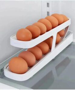 2 Katlı Otomatik Buzdolabı Yumurta Standı Yumurtalık Rafı Saklama Kabı Buzdolabı Organizer