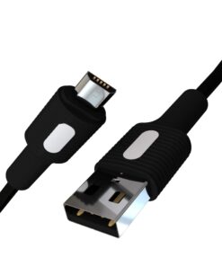 Coral Micro USB Hızlı Şarj Kablosu (Siyah + Beyaz/Siyah Uç) (120 CM)