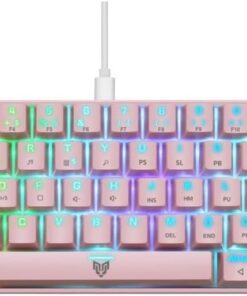 Majesty 62 Tuşlu Rgb Mini Gaming Oyuncu Mekanik Klavye Red Switch Pembe