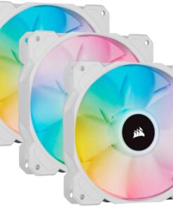 SP Serisi, iCUE SP120 RGB ELITE Beyaz, 120mm, PWM, Corsair AirGuide Teknolojisi, Lighting Node CORE Kontrolcü Dahil, RGB Fan, 3'lü Paket (CO-9050137-WW)