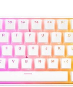 KB-R135 PARVUS Beyaz Type-C Bağlantılı RGB Puding Tuşlu Red Switch İngilizce Q Gaming Oyuncu Klavye