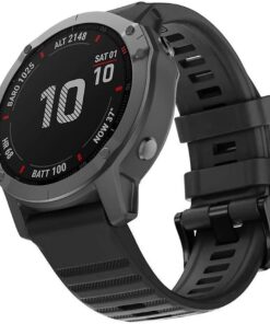 Garmin Fenix 7X için Kordon Quick Fit Strap Band Siyah [Fenix 7X ile Uyumlu Kordon - Siyah]