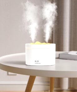 Humidifier 800ML Ultrasonik Hava Nemlendirici Buhar Makinesi Double Spray Aroma Difüzörü Beyaz