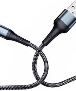 Örgülü USB A-C Hızlı Şarj Kablosu, Siyah (100 CM)