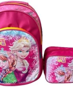 ilkokul Okul Sırt Çantası Beslenme çantası Prenses Model Ortopedik Su Geçirmez çizgi Film Karakterli 2 li Set Pembe