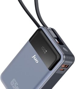 20000mAh 65W LED Ekranlı USB-A + Type-C Kablolu Taşınabilir Hızlı Şarj Cihazı Powerbank