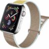 Apple watch ile Uyumlu Hasır Örme Spor Loop Kordon Kayış 38-40-41 mm (Camel)