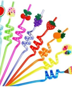 Home 4 Adet Kıvrımlı Plastik Pipet, Çocuklar için Eğlenceli Figürlü Tasarım, Renkli ve Dayanıklı İçecek Aksesuarları (4)
