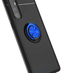 38709 Oppo Reno 3 Pro 5G ile uyumlu Kılıf Zore Ravel Silikon Siyah-Mavi