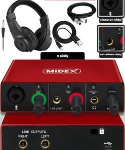 GLX-500 PRO-HD 2 Giriş 2 Çıkış USB Stüdyo Ses Kartı Kulaklık ve XLR Kablo