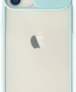 iPhone 11 Uyumlu Kamera Korumalı Sürgülü Kılıf (turkuaz)