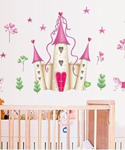 Kids Kız Çocuk Odası Dekorasyonu Prenses Şatosu Kendinden Yapışkanlı PVC Duvar Sticker