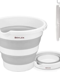 Litre Katlanabilir Kova - Akordiyon Katlanır Kova - Araba Kovası - Gri - 32.5 x 27.5 x 6 cm - PP+ TPR