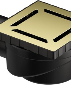 V-Flow Kare 5606972 Duş Kanalı Yandan Çıkışlı DK 100 Kapak Parlak Altın