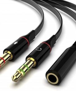 Plus PX-8005 Tek Girişli Kulaklığı Bilgisayara Bağlama, Kulaklık ve Mikrofon Ayırıcı, 1 Dişi 2 Ekek 3.5mm Jak Mikrofonlu Kulaklık Ayırıcı, Çevirici