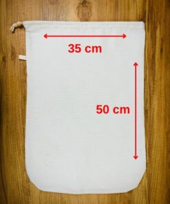 yoga and food %100 Ağartılmamış Ham Pamuk Bitkisel Süt Süzme Kesesi Badem Sütü, Fındık Sütü, Yeşil Sebze Suyu Süzme - Organik Pamuk Kese (35x50 cm)