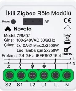Mini Zigbee İki Çıkışlı Anahtar (Tuya, Smart Life, Home Assistant, Zigbee2MQTT Uyumlu)