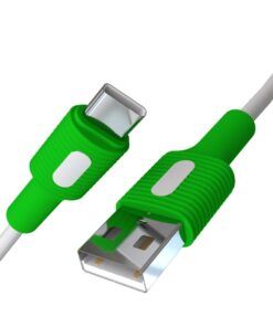 Coral USB A-C Hızlı Şarj Kablosu (Beyaz + Beyaz/Yeşil Uç) (150 CM)