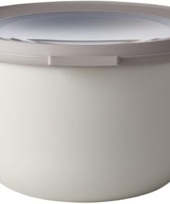 Cirqula yuvarlak çok amaçlı kase – Nordic white – 1000 ml hacim – çıkarılabilir kapaklı – kırılmaz malzeme – sızdırmaz – derin dondurucuya uygun – bulaşık makinesinde yıkanabilir