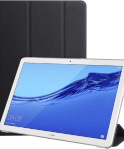 12853 Huawei T5 10 inc Smart Cover Standlı 1-1 ile Uyumlu Kılıf, Siyah